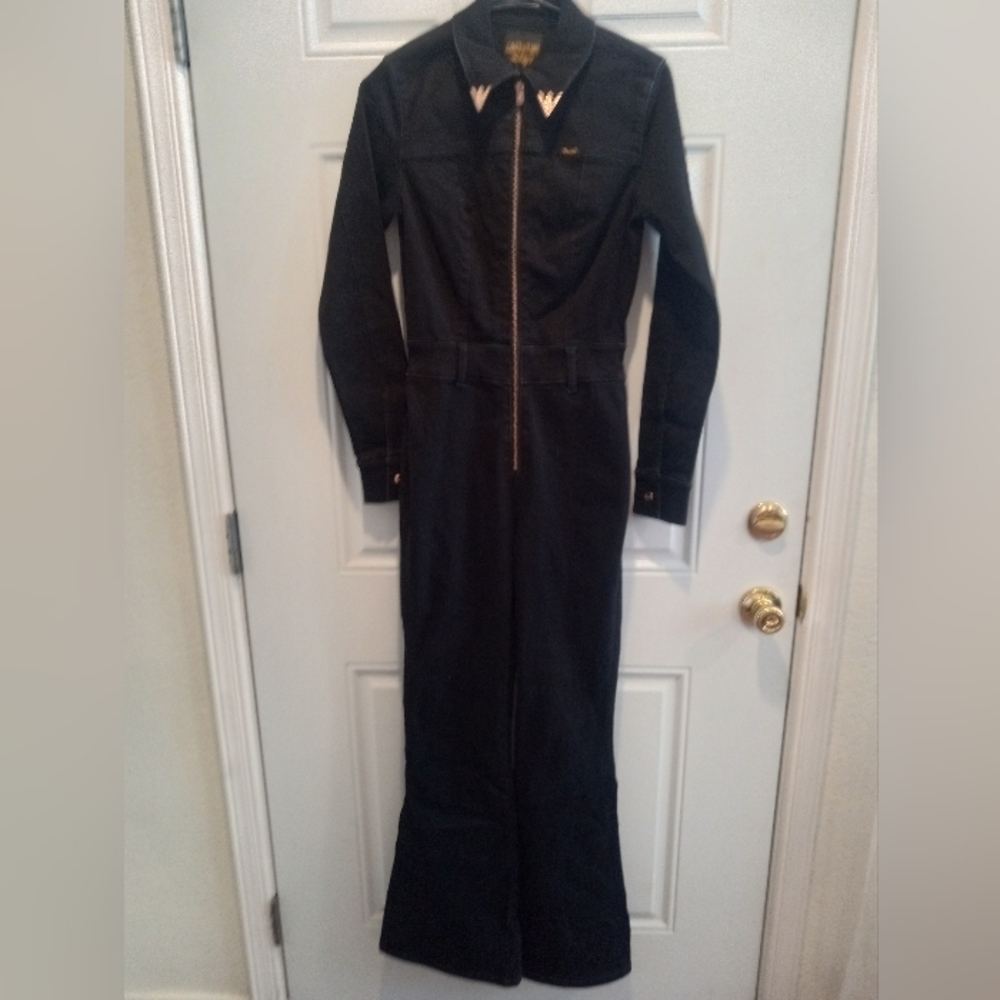 Lainey Wilson For Wrangler Black Long-Sleeve Denim Jumpsuit